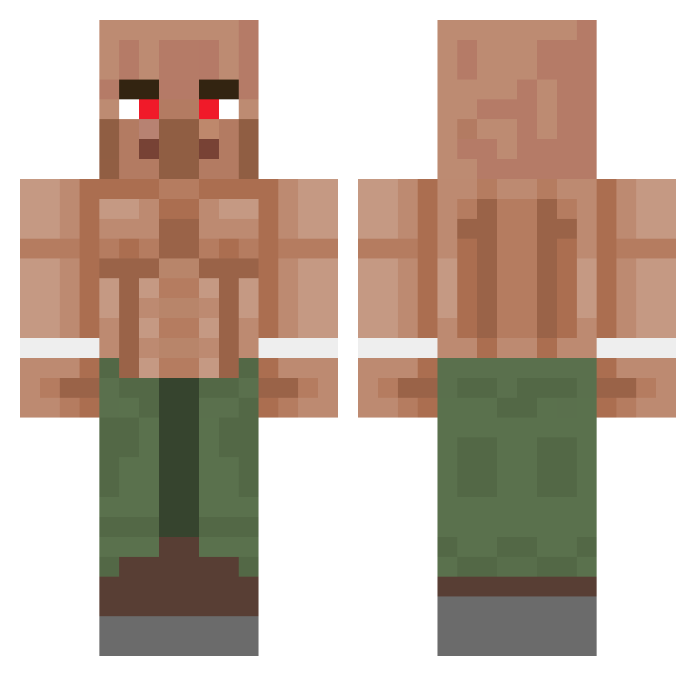 ThePhealix Minecraft skin, front and back view