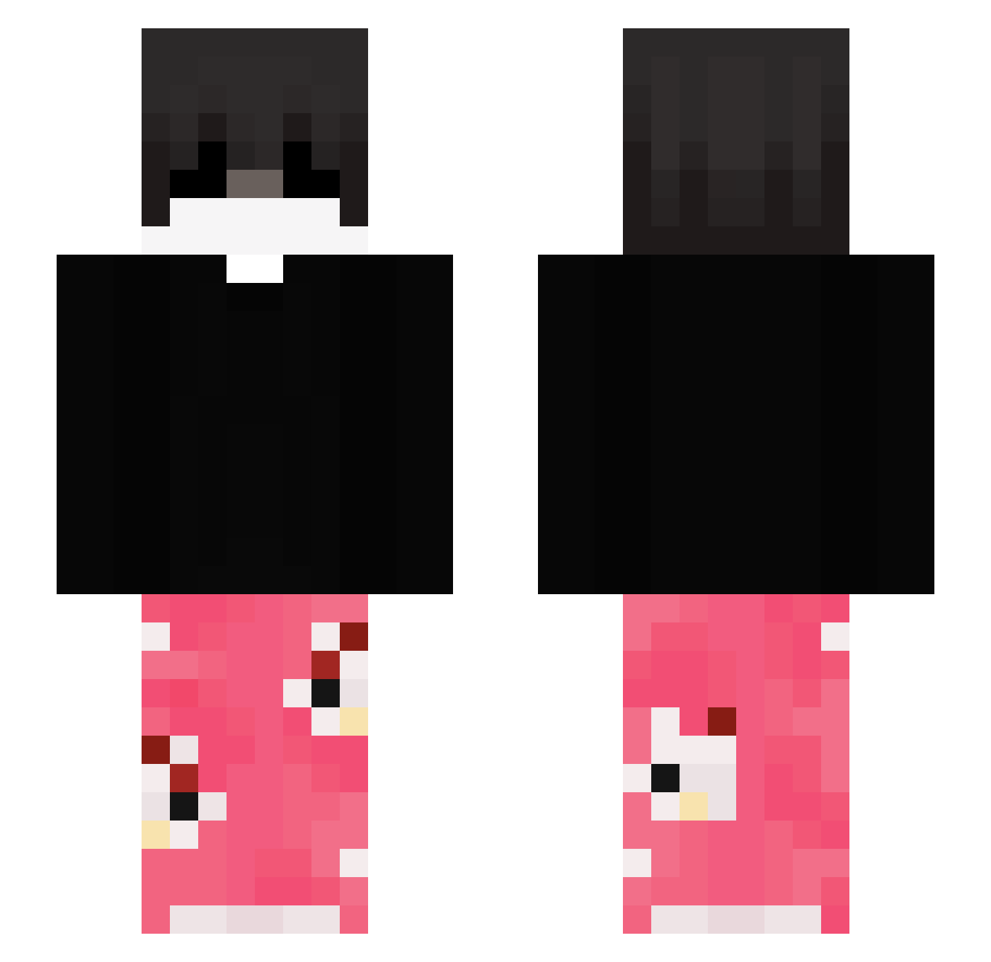 xPiotrD3ath Minecraft skin, front and back view
