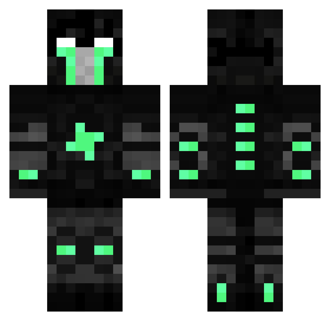 _DapperDan Minecraft skin, front and back view