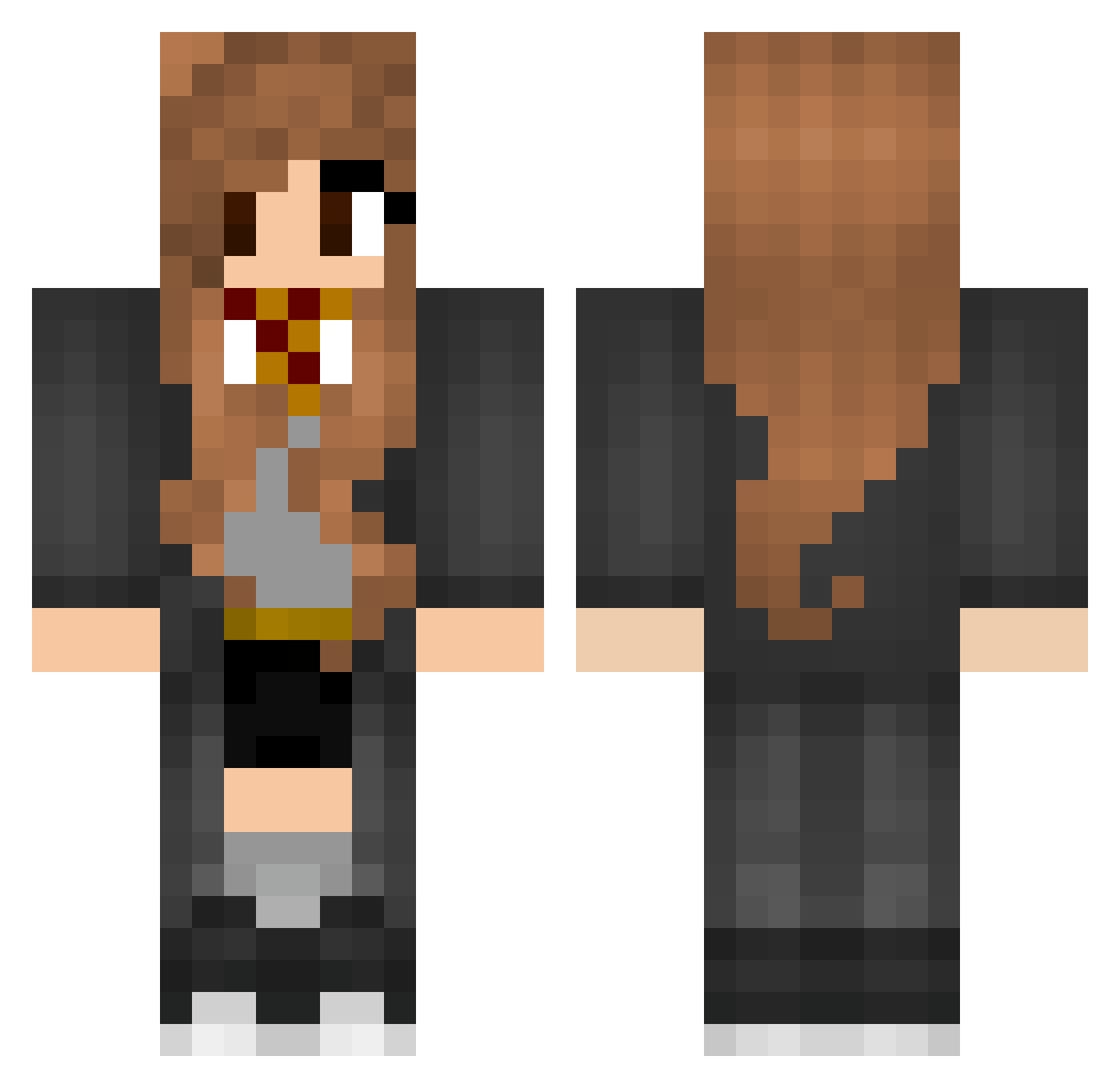 Hermione Minecraft skin, front and back view