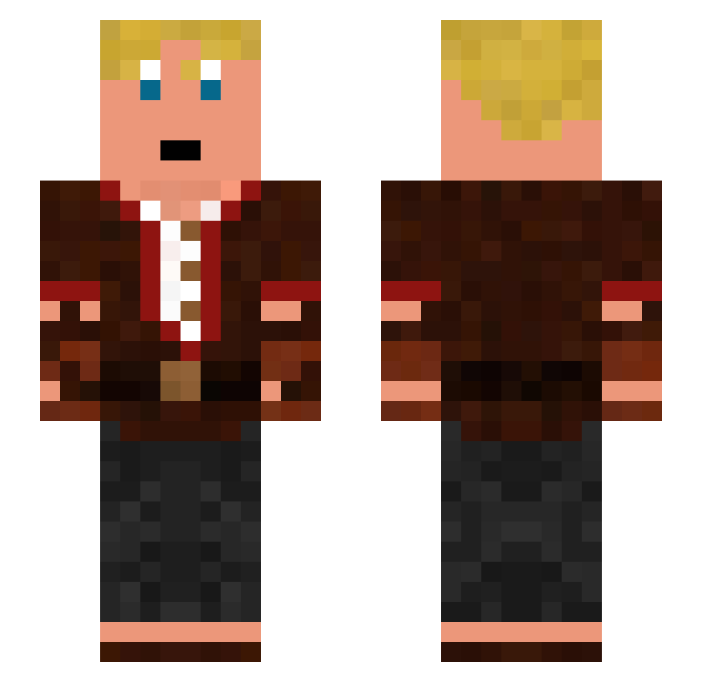 VeterekYt430 Minecraft skin, front and back view