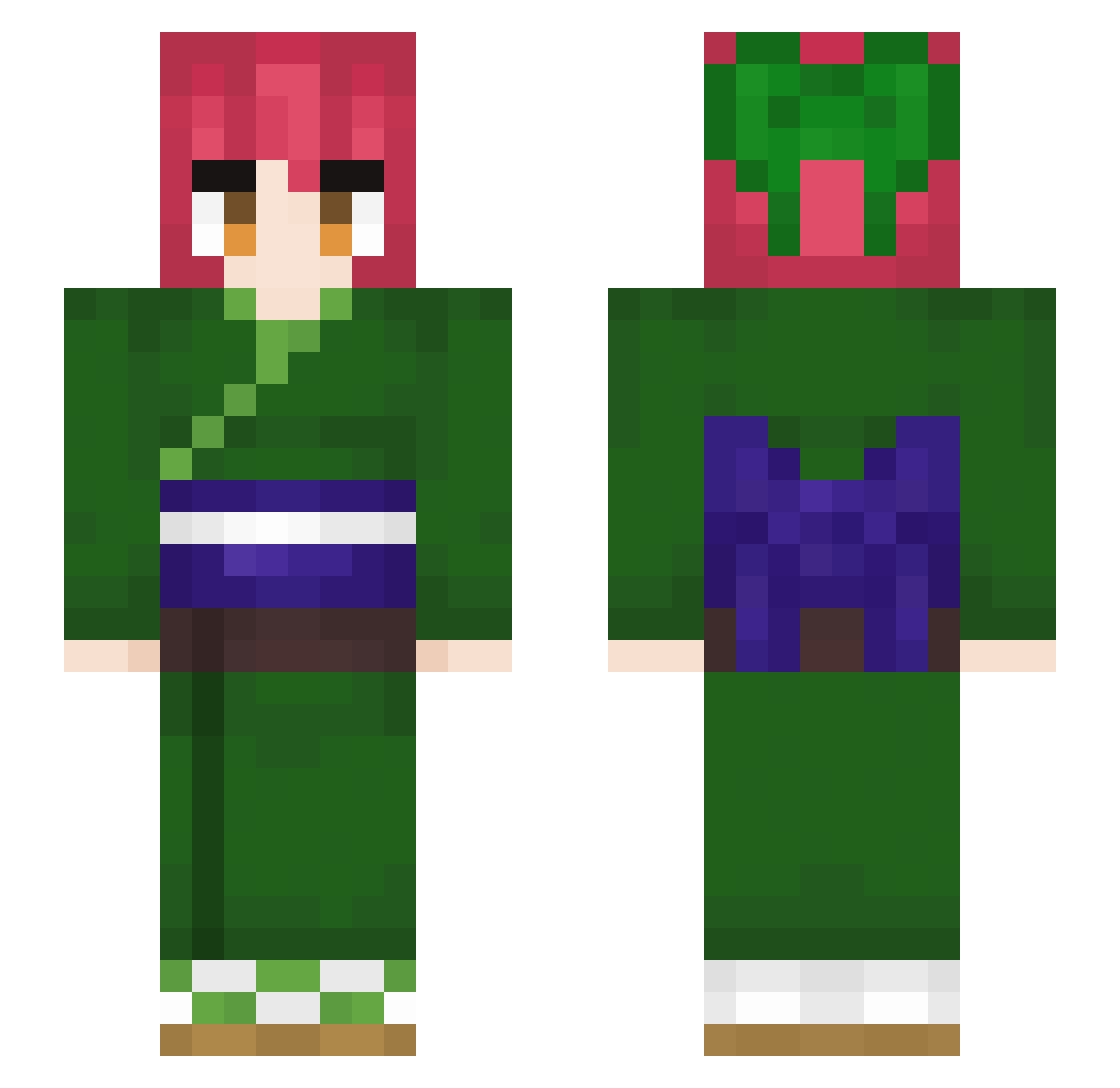 monekenke Minecraft skin, front and back view