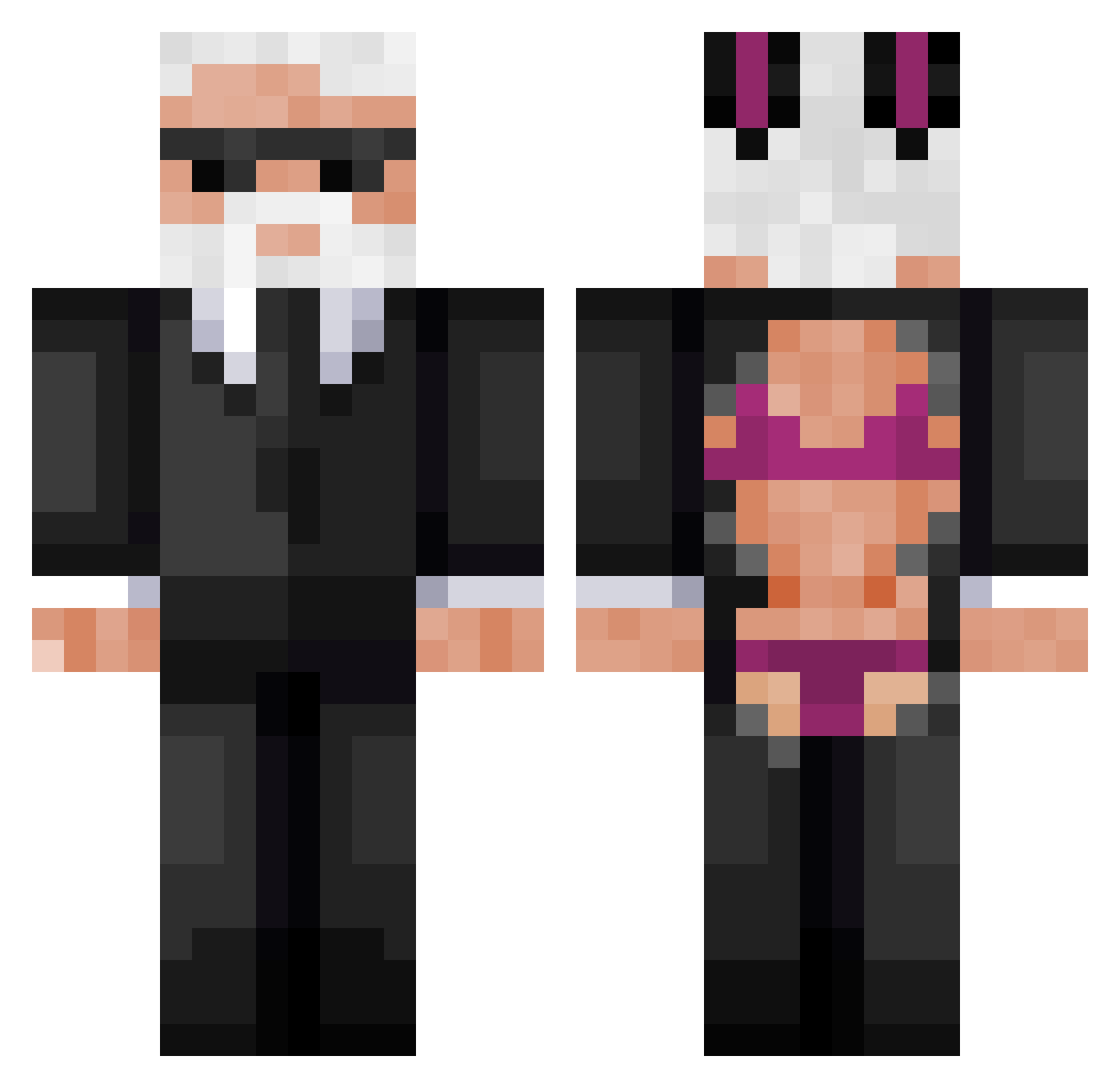 Xx_Cxrsed_xX Minecraft skin, front and back view
