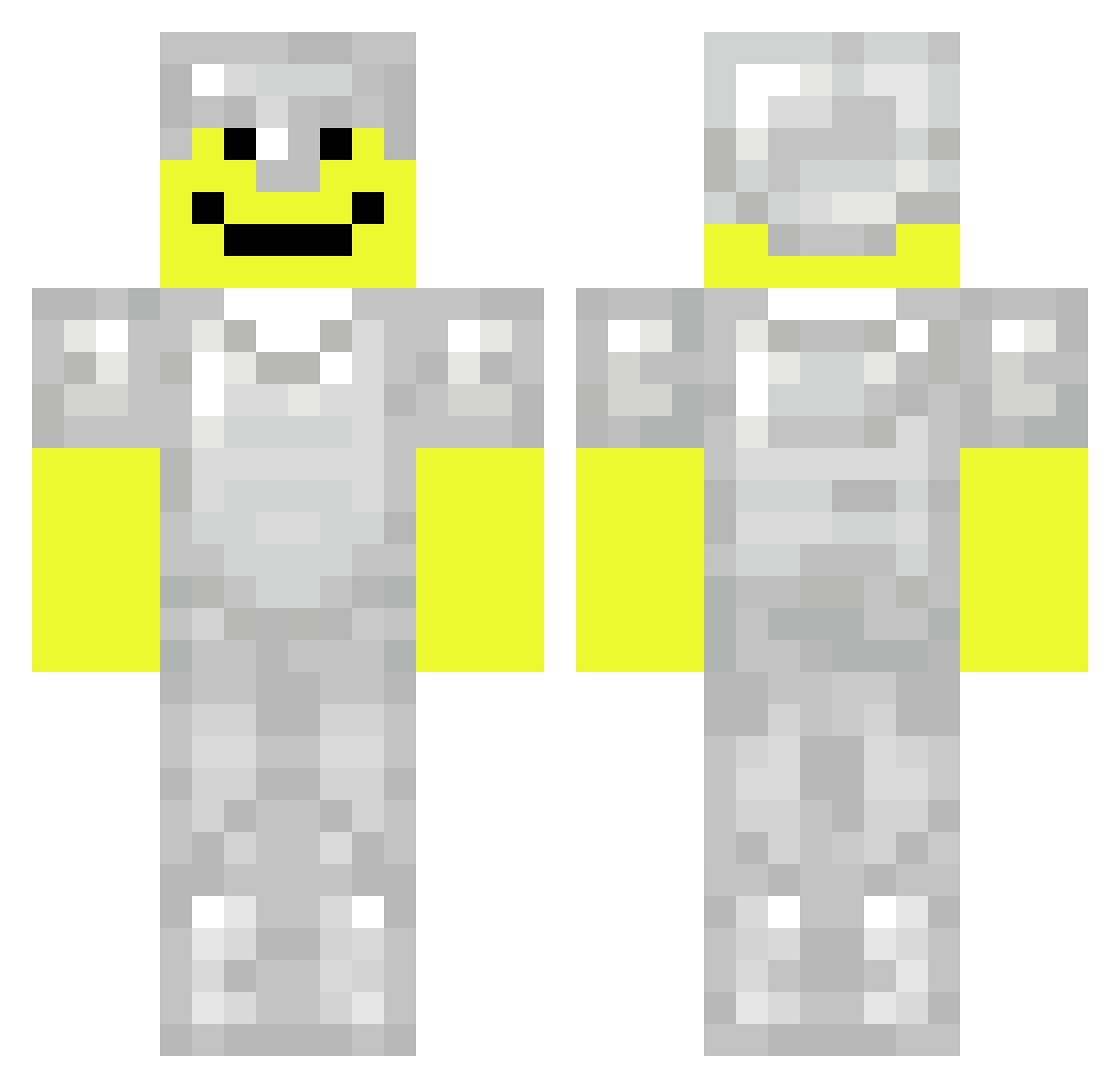 Nate97321 Minecraft skin, front and back view
