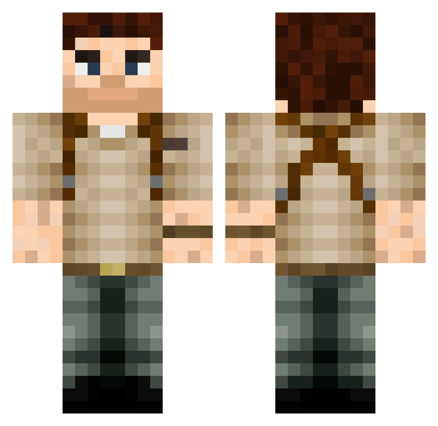 _GH0S7 Minecraft skin, front and back view