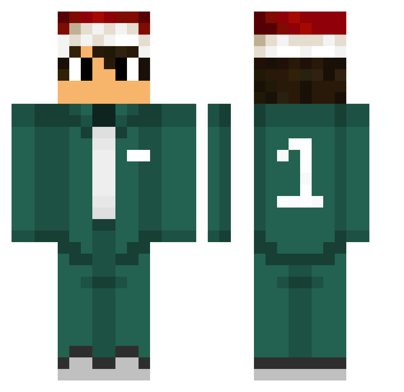 ElPoroto14 Minecraft skin, front and back view