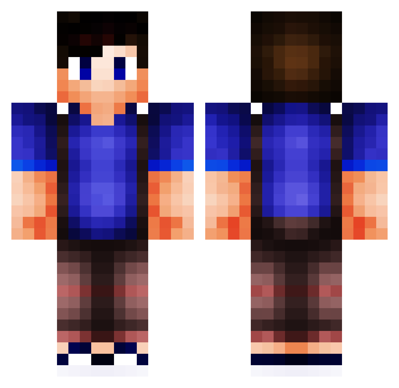 ZamboniBob Minecraft skin, front and back view