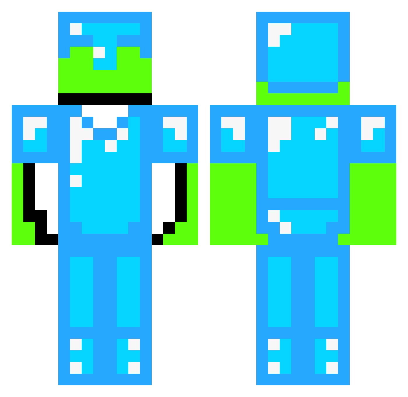 qwermy Minecraft skin, front and back view