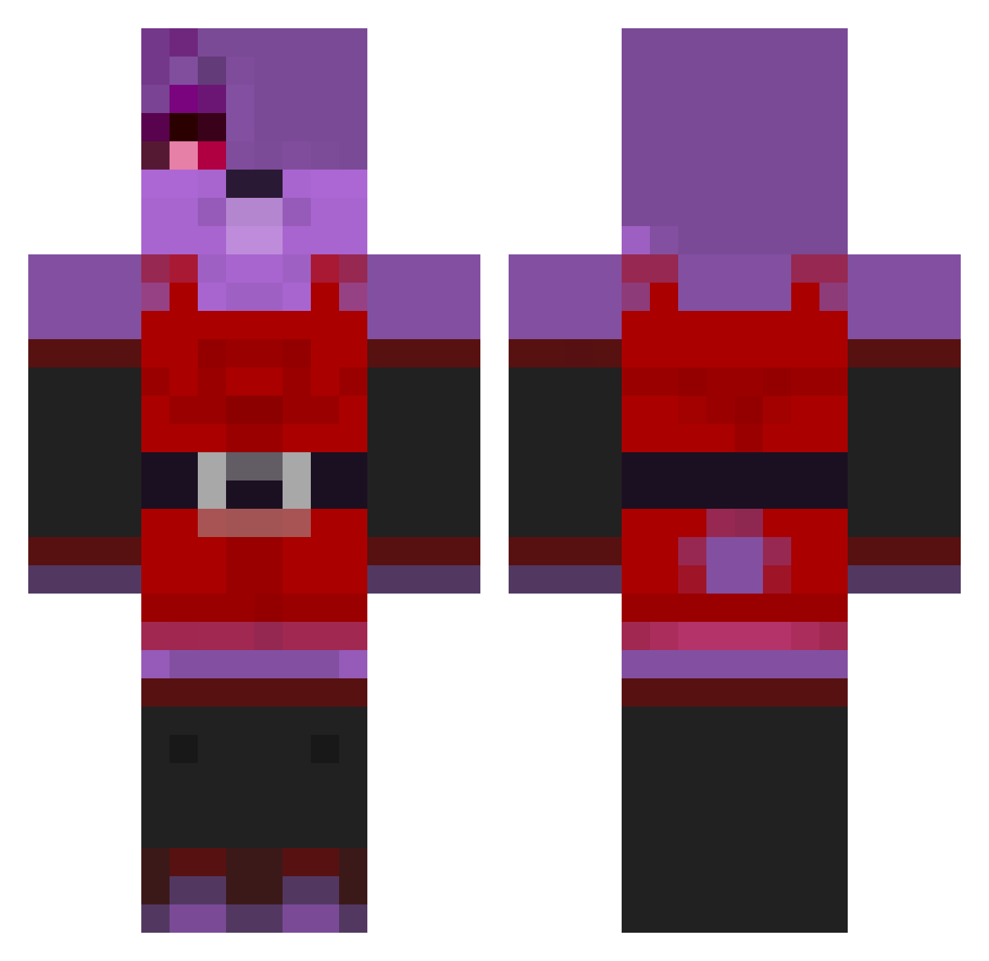 ShinyBun Minecraft skin, front and back view