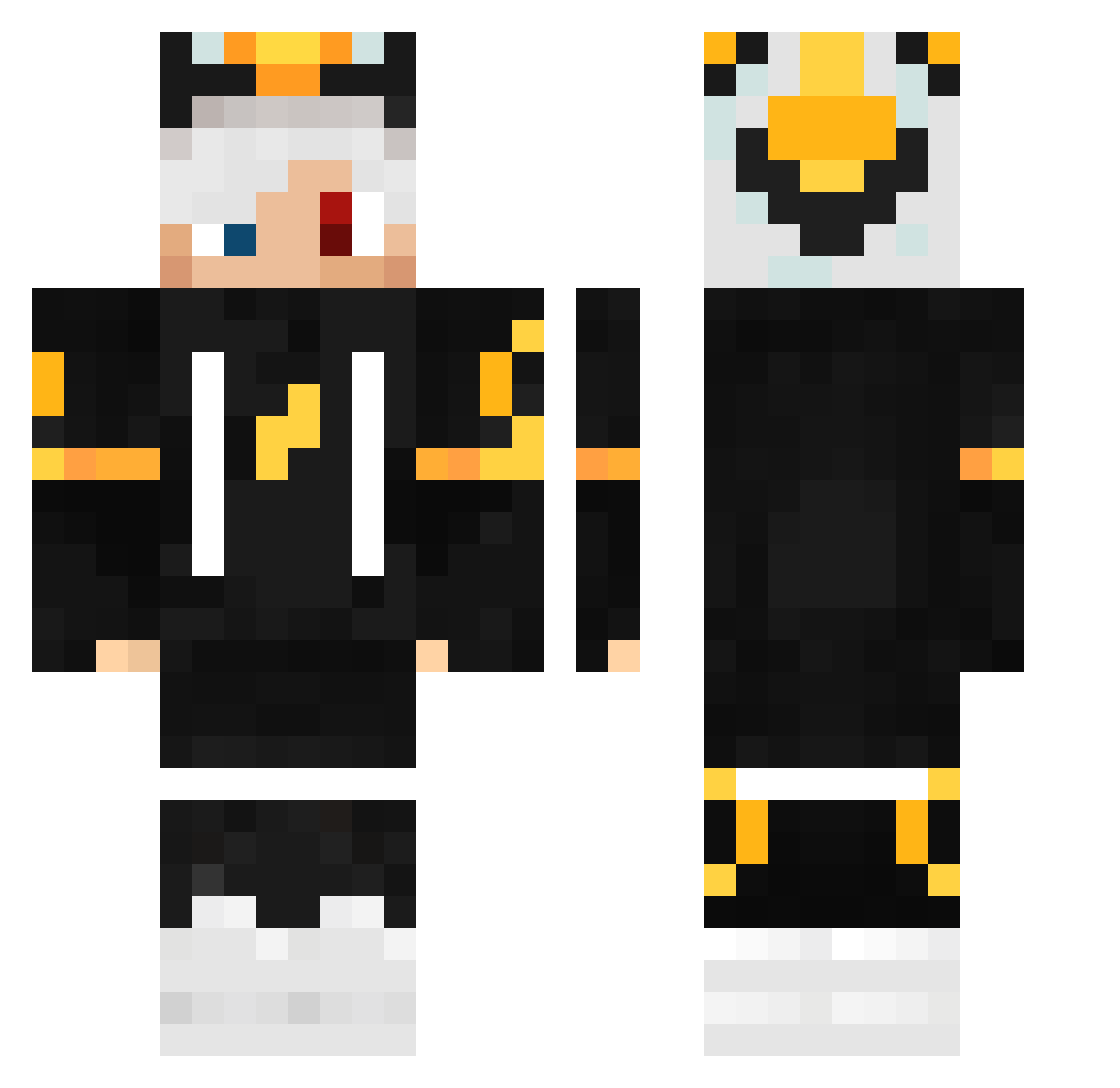 Sambu67 Minecraft skin, front and back view
