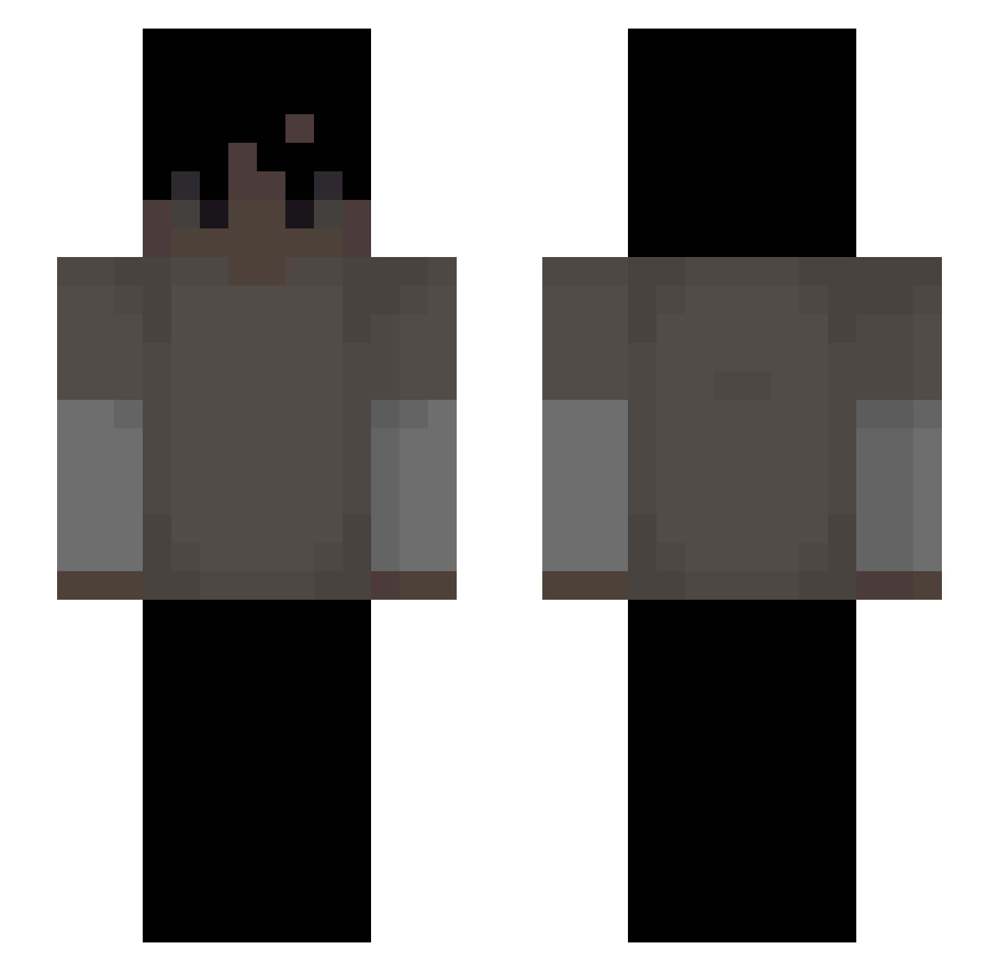 UncutCW Minecraft skin, front and back view