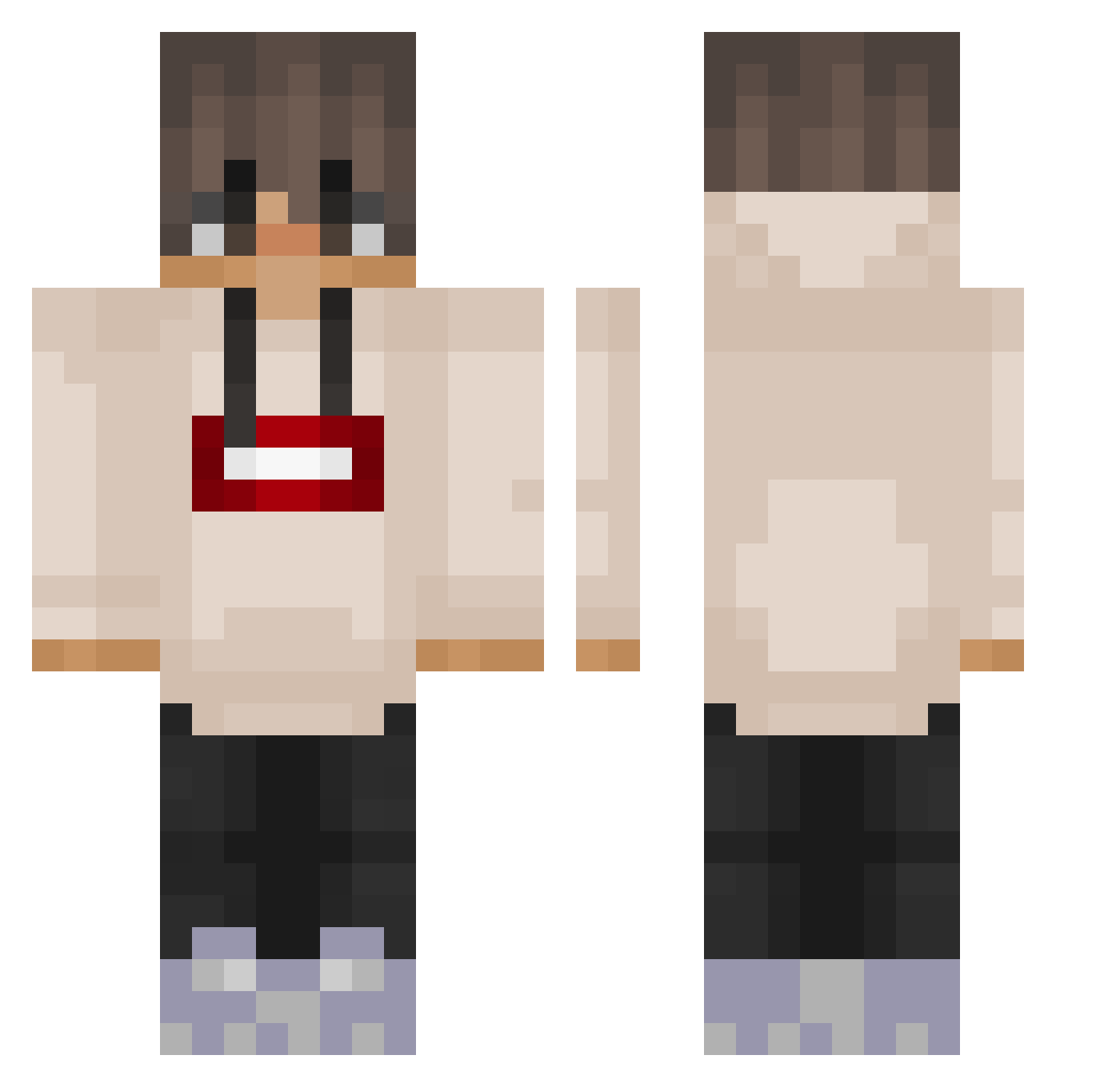 Yannic_s1 Minecraft skin, front and back view