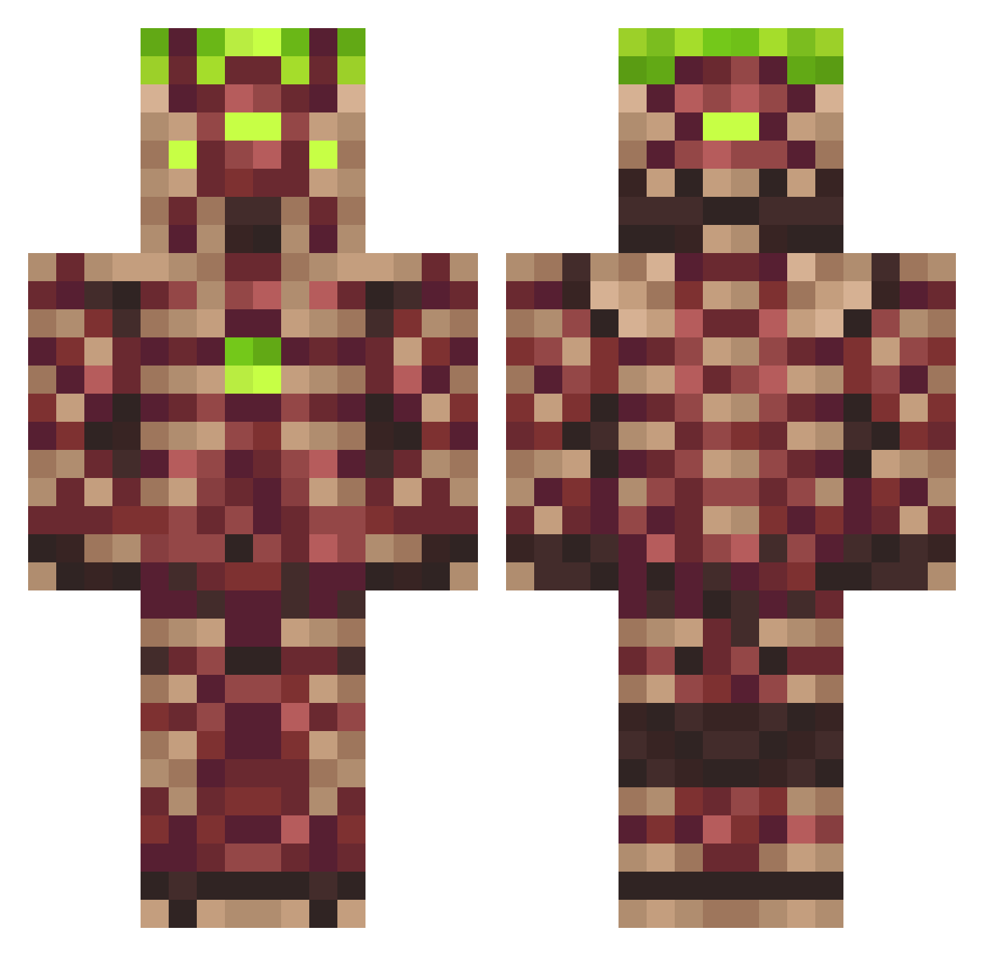 batmanrobin6800 Minecraft skin, front and back view