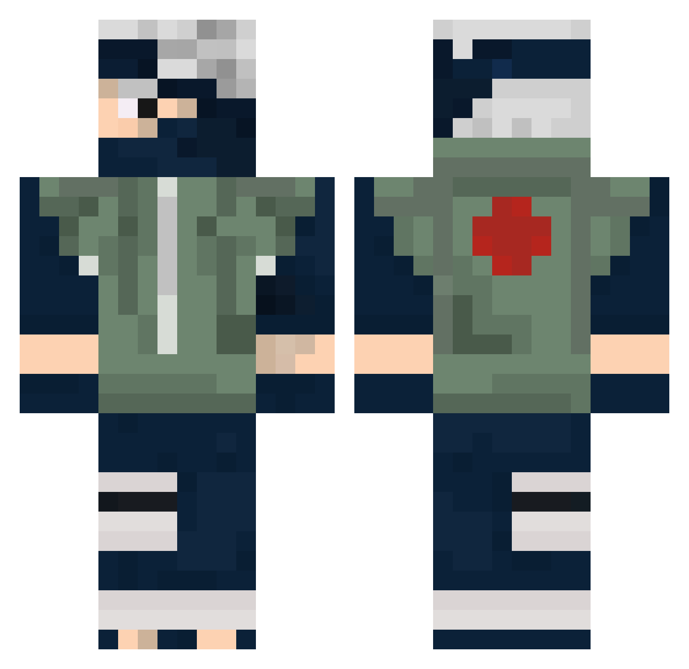 neocher Minecraft skin, front and back view