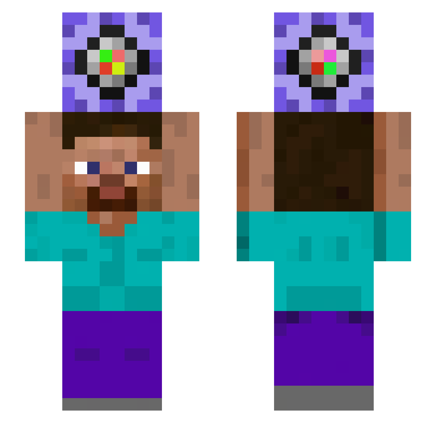parsa212 Minecraft skin, front and back view