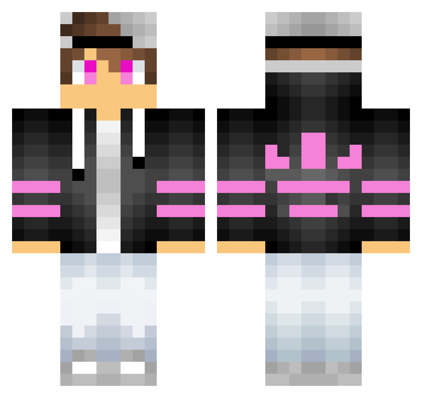 Herta Minecraft skin, front and back view