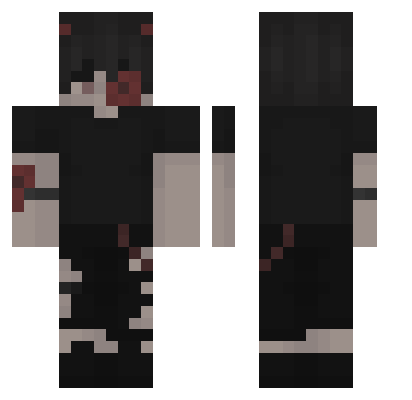 ThraxorYT Minecraft skin, front and back view