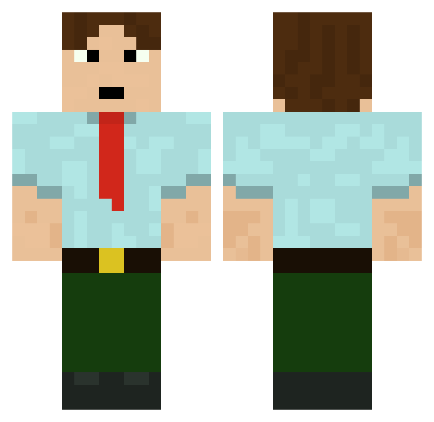 Its_Just_Michael Minecraft skin, front and back view
