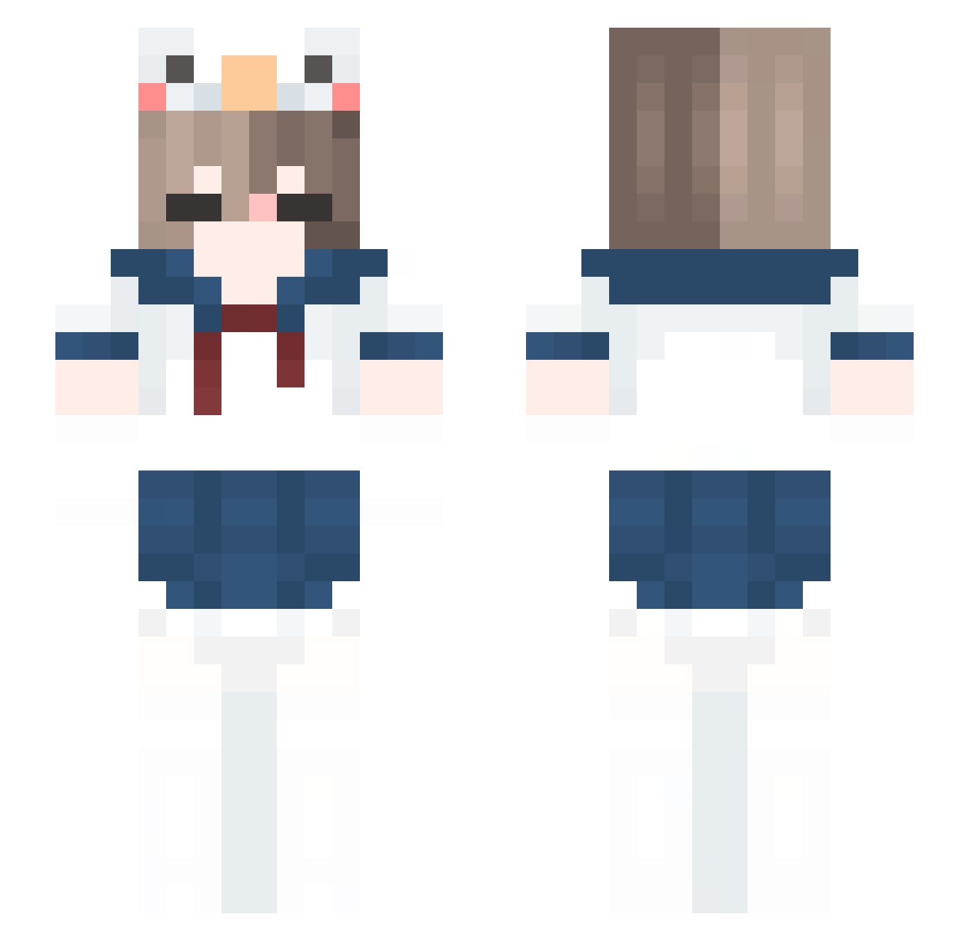Gelggmire Minecraft skin, front and back view