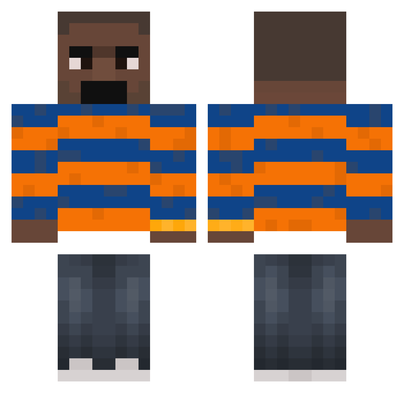 Trembled Minecraft skin, front and back view