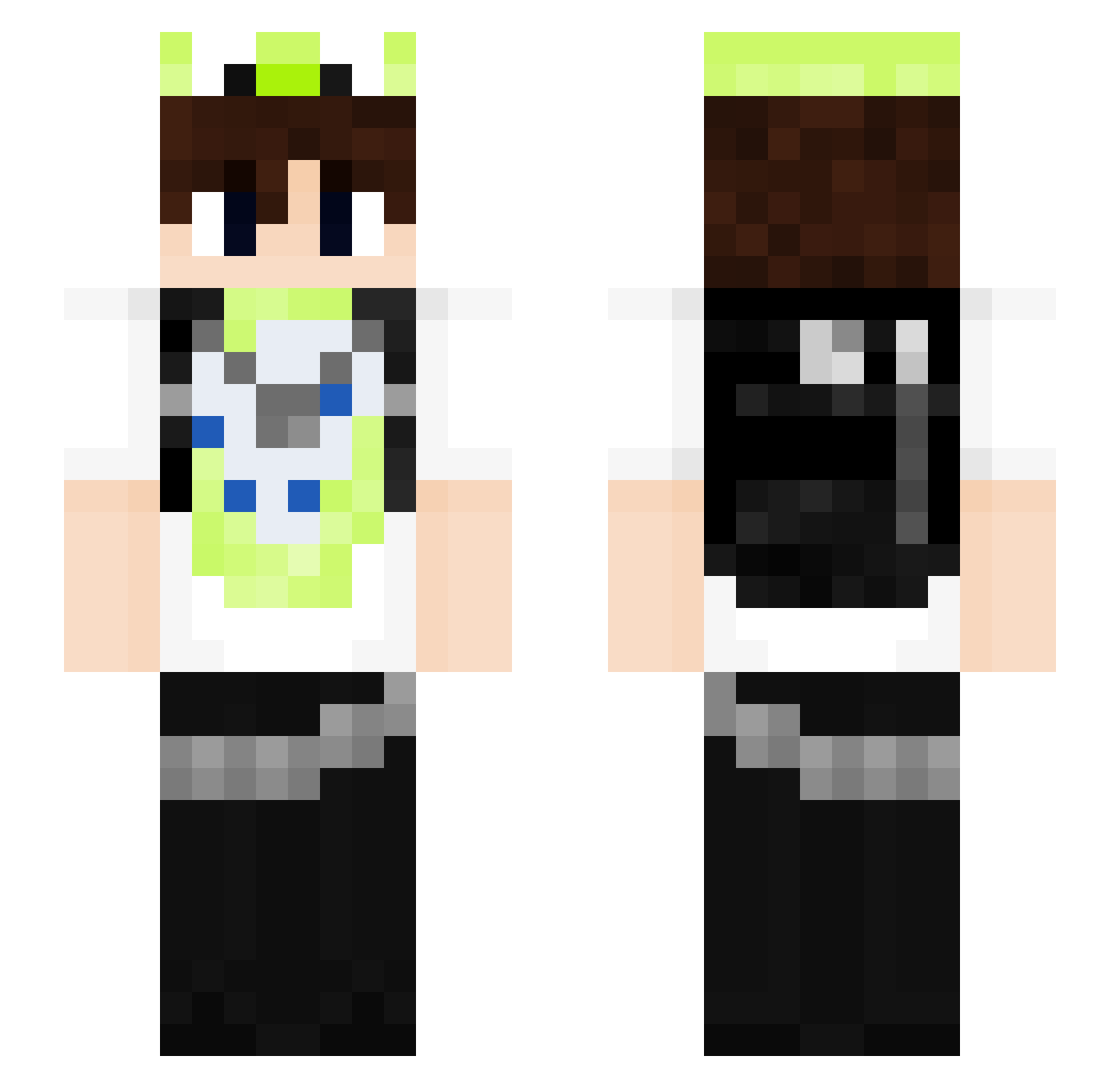 elyzn Minecraft skin, front and back view