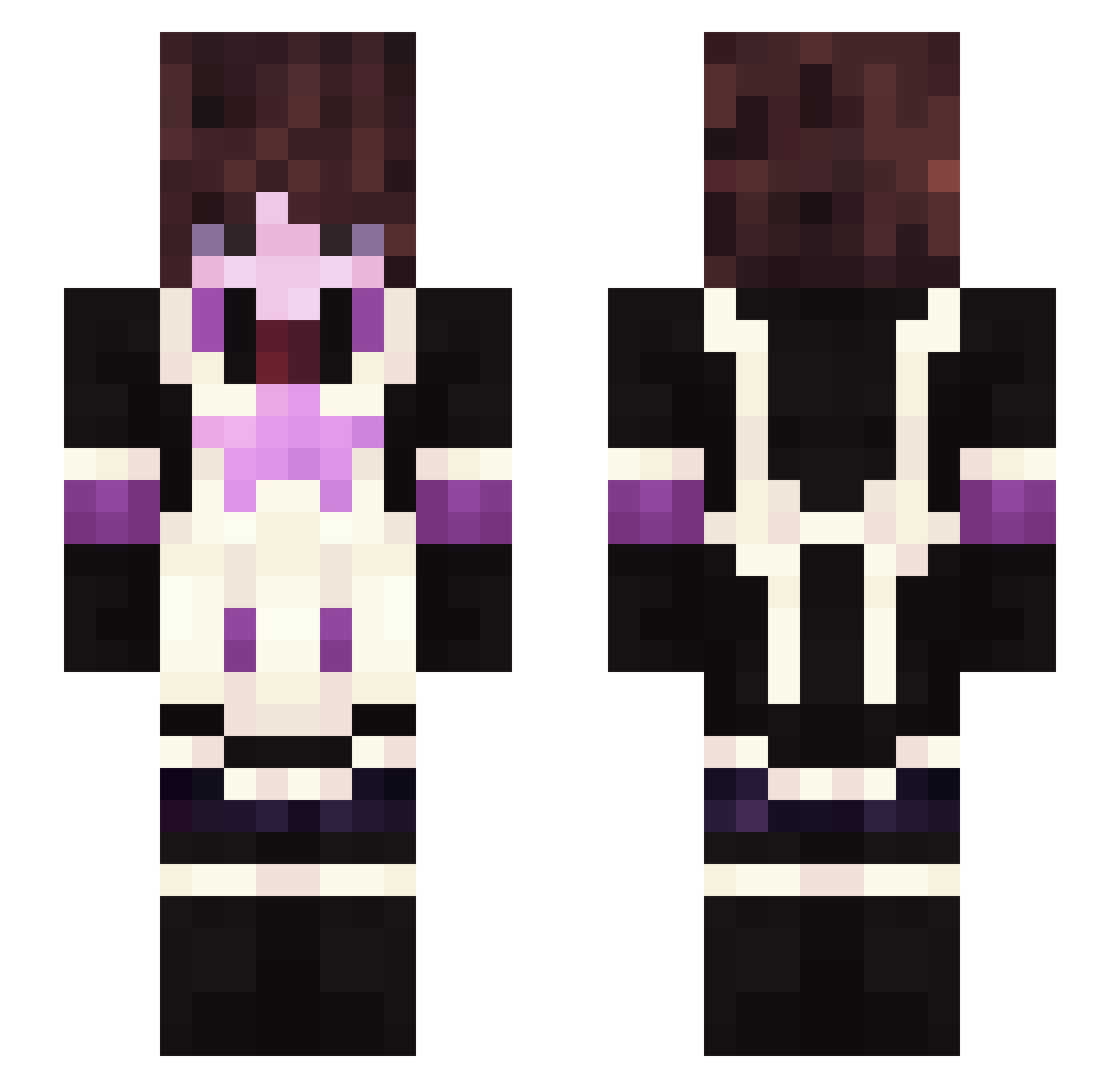 kirara1870 Minecraft skin, front and back view