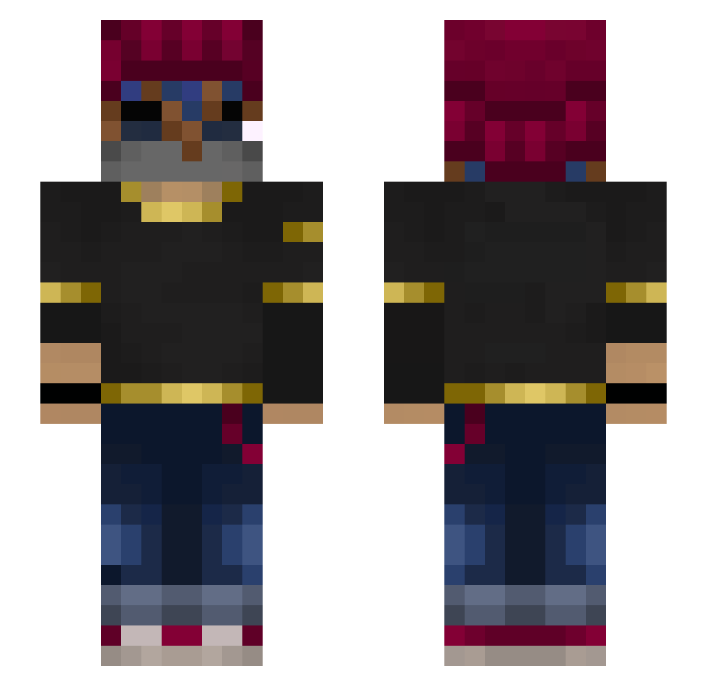 ShinClorox Minecraft skin, front and back view