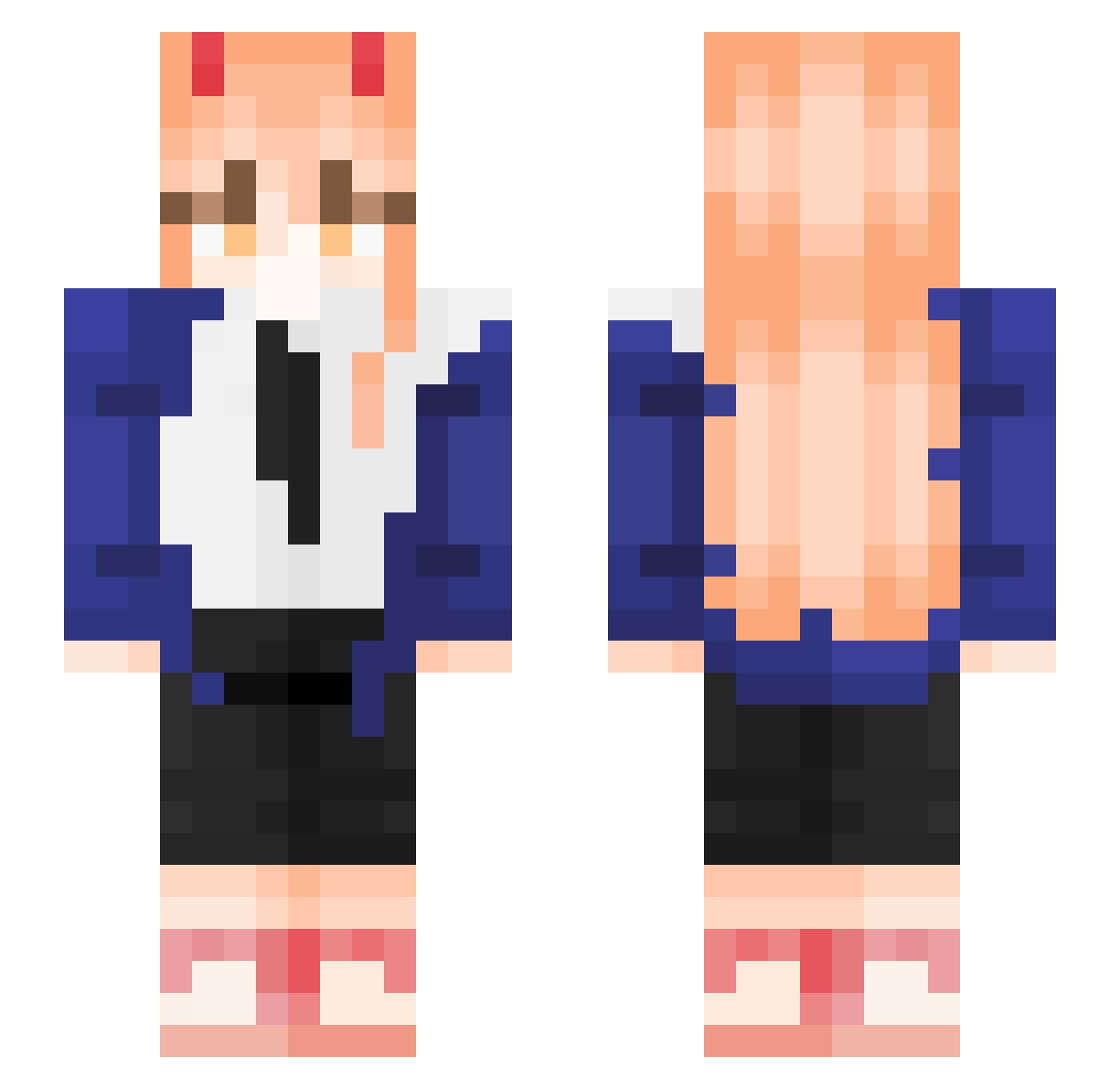 TOAST6457 Minecraft skin, front and back view