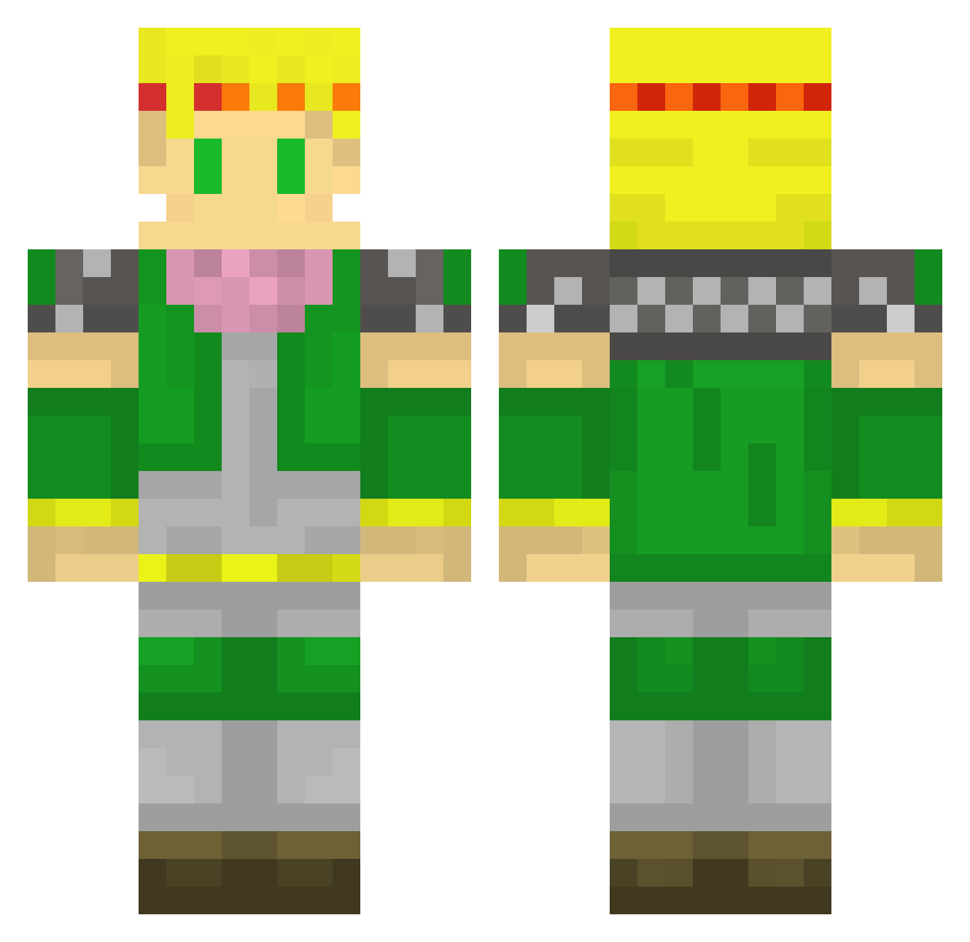 amelet Minecraft skin, front and back view