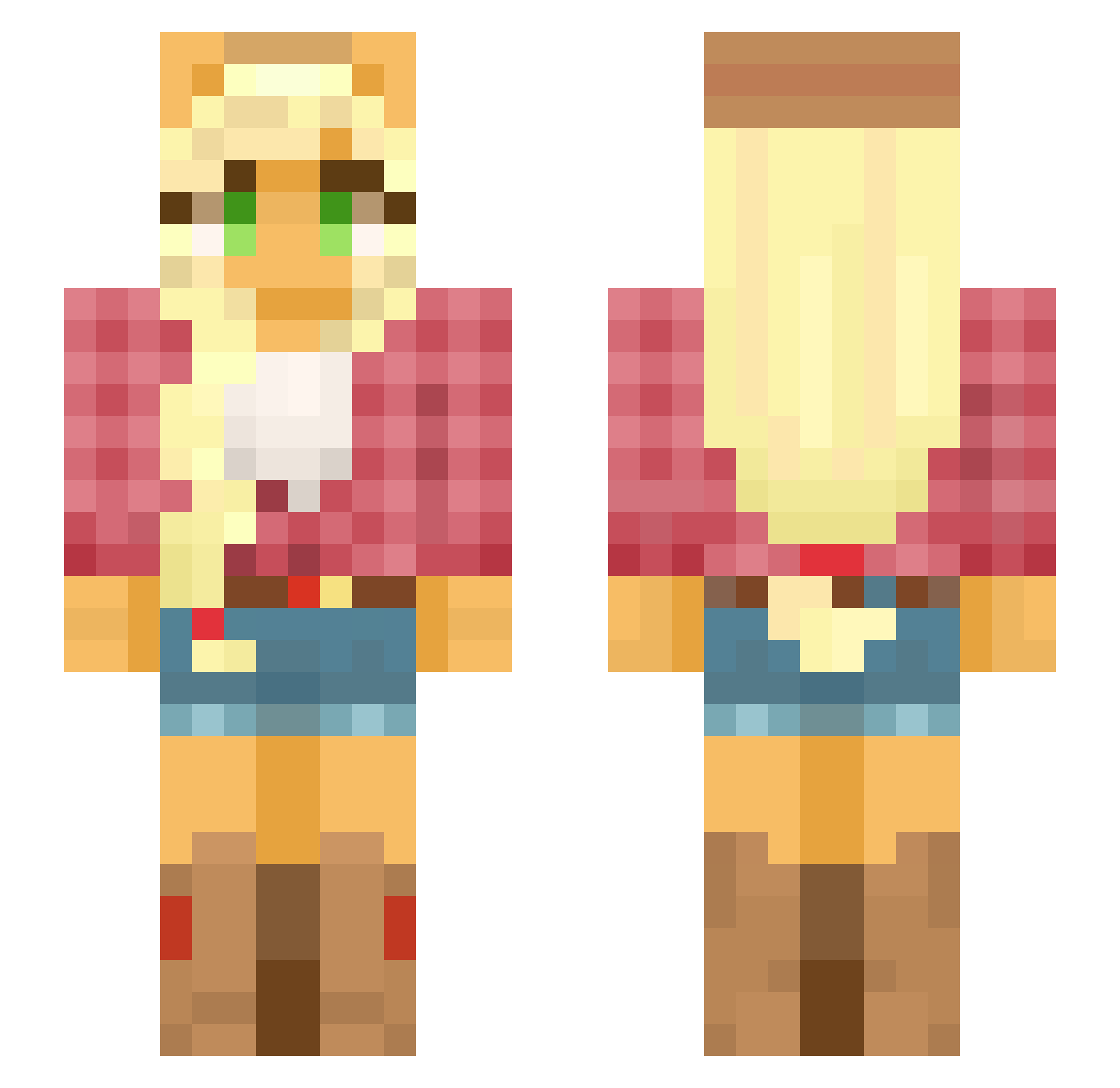 spueh Minecraft skin, front and back view