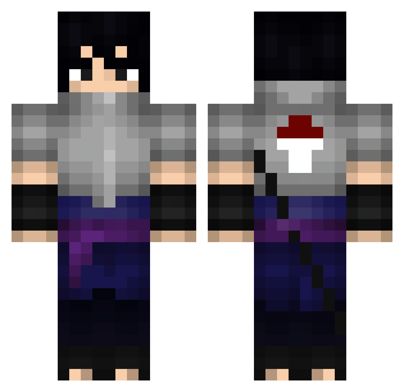 Moodman7 Minecraft skin, front and back view