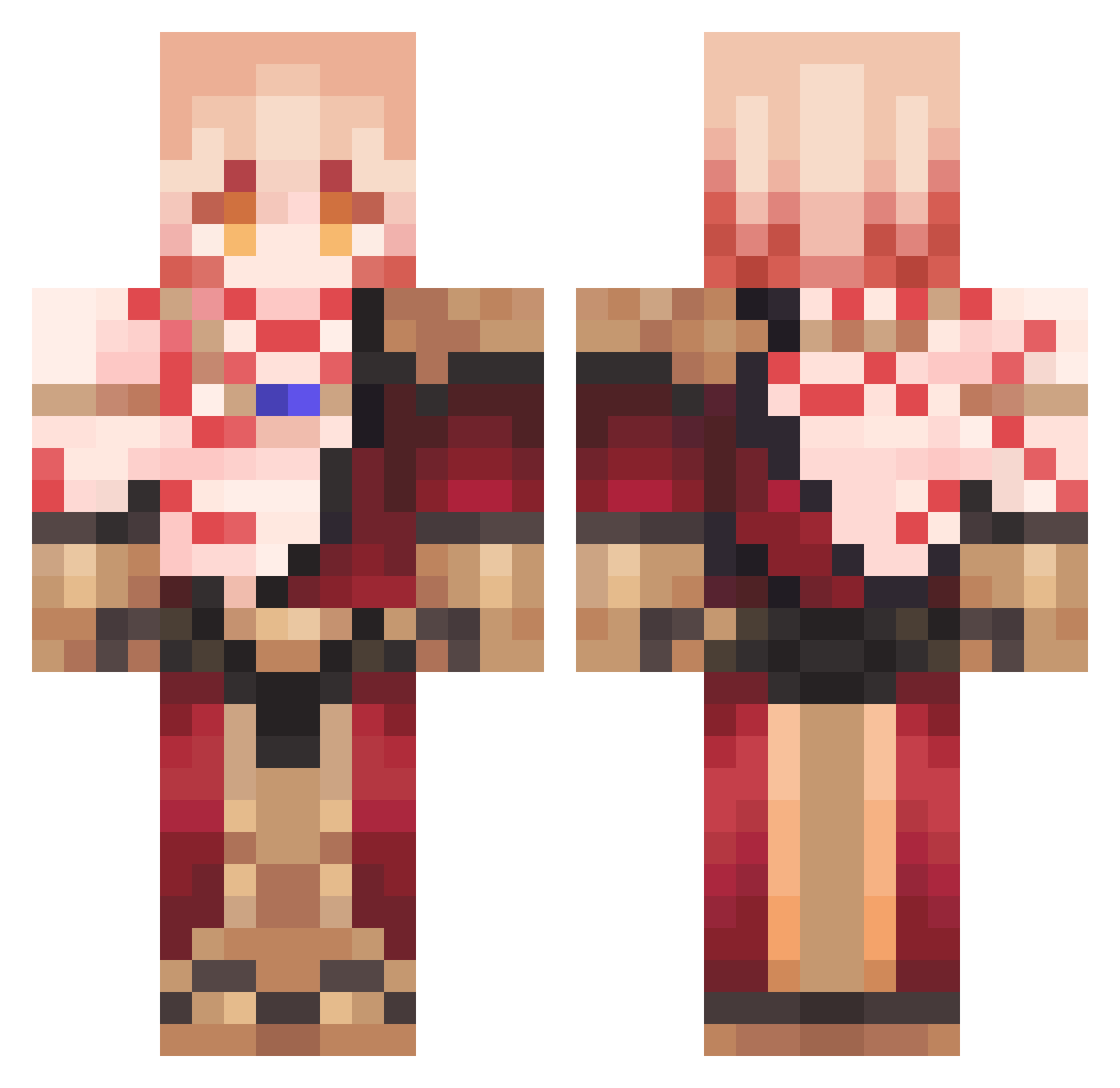 Fr4ction_ Minecraft skin, front and back view