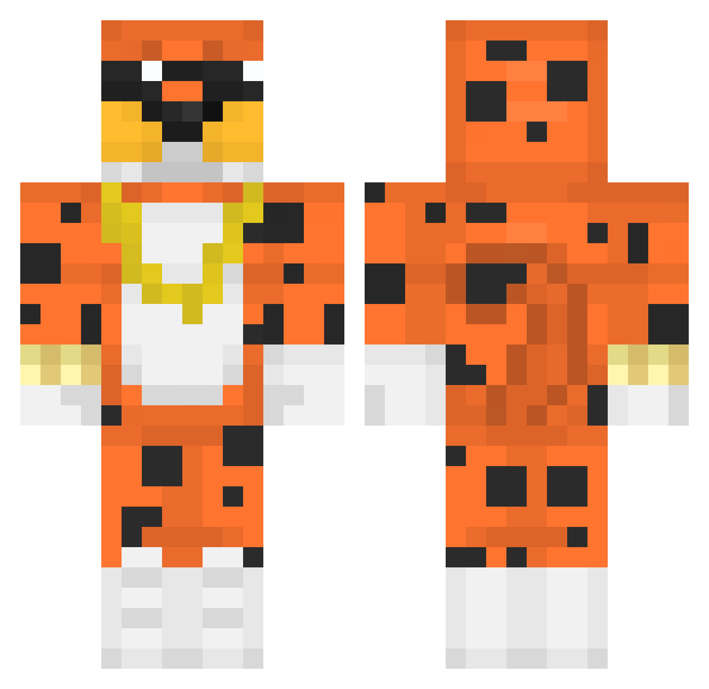 Nematye Minecraft skin, front and back view