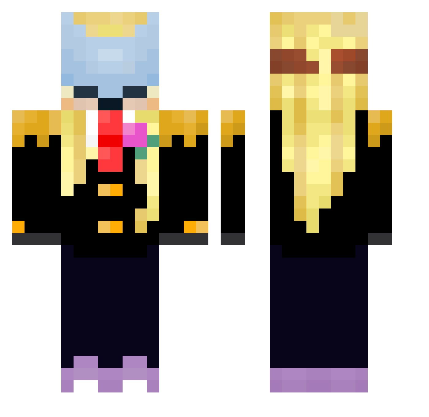 Zita17 Minecraft skin, front and back view