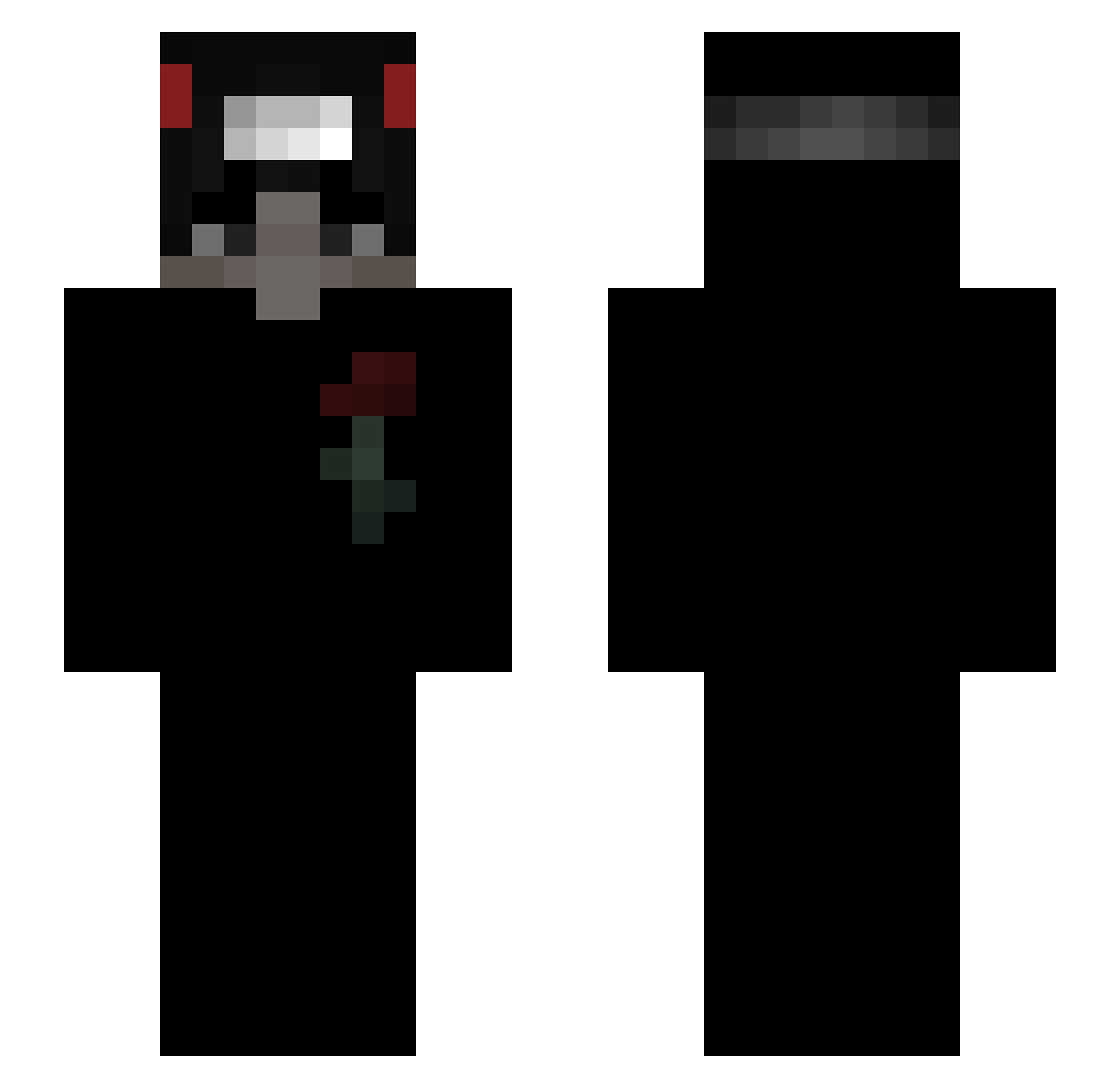 Poofd Minecraft skin, front and back view