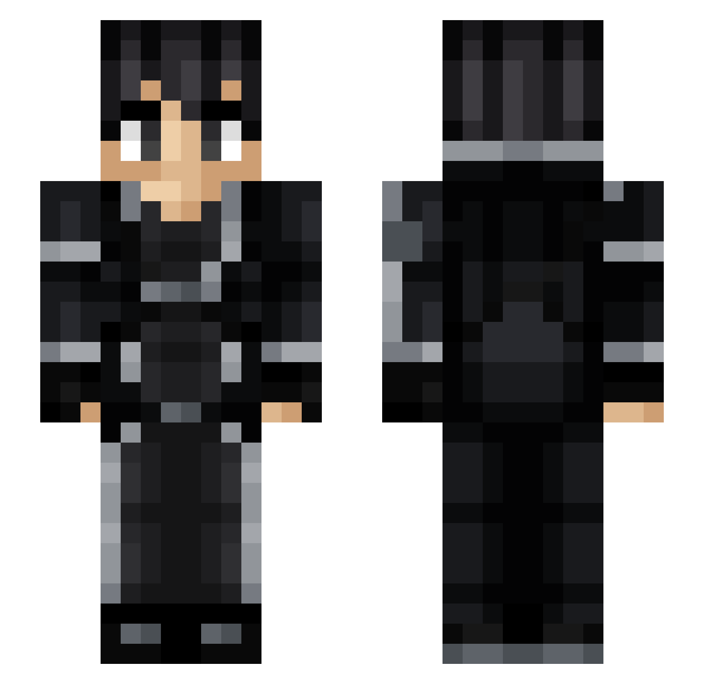 GDKbeetlehoodlum Minecraft skin, front and back view