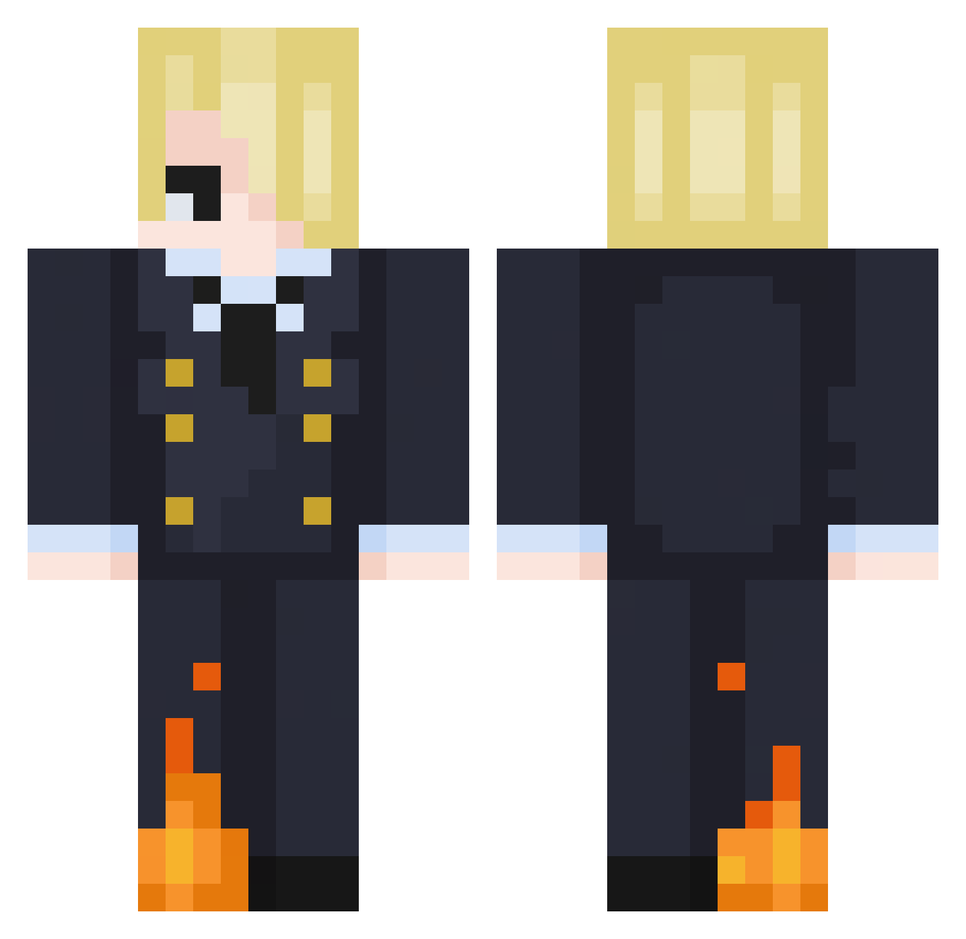 Sauucy222 Minecraft skin, front and back view