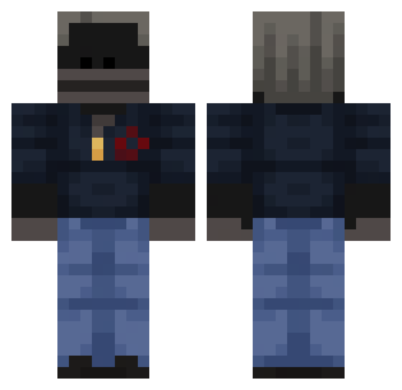 Reis2012Pain Minecraft skin, front and back view