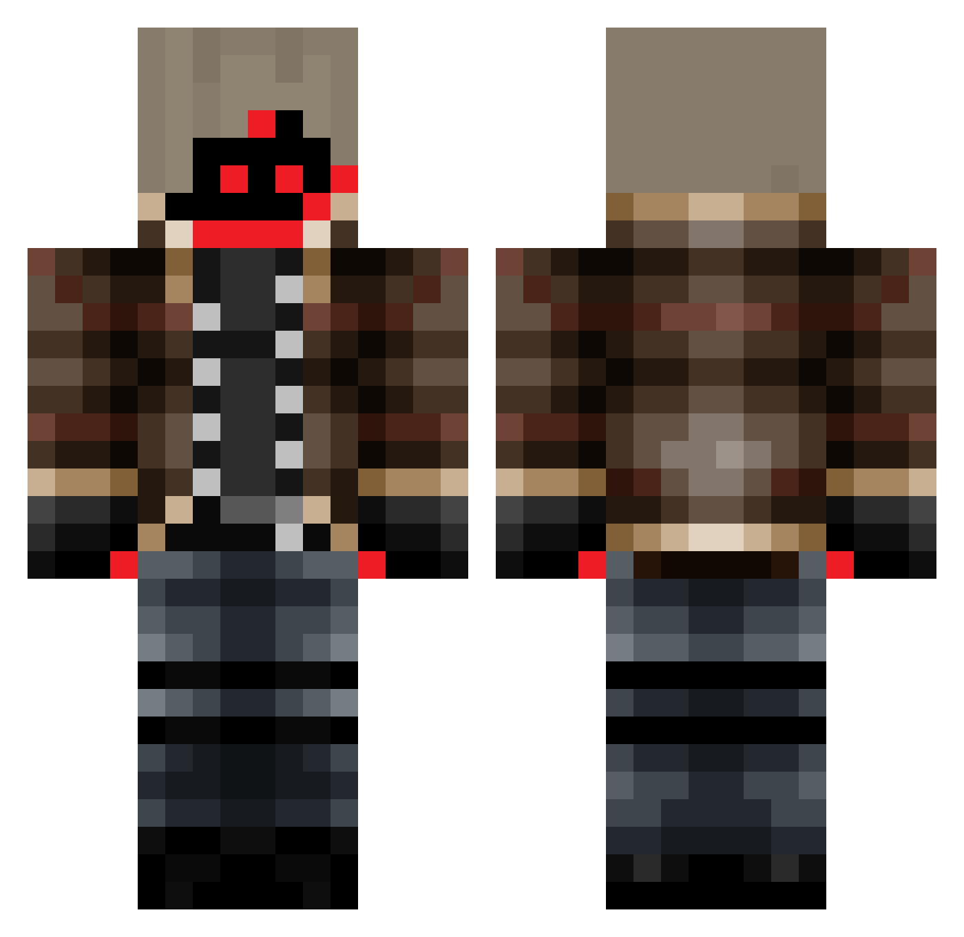 nicoraguaa Minecraft skin, front and back view