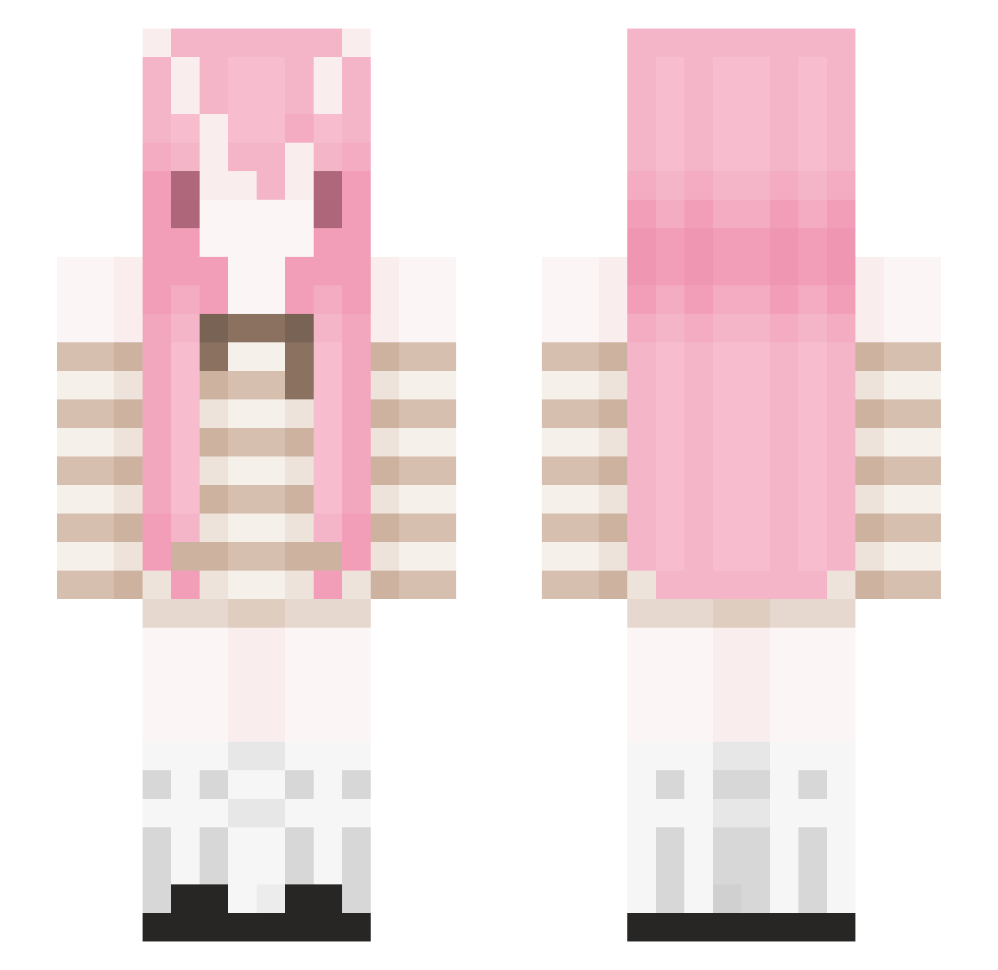 Vime76 Minecraft skin, front and back view