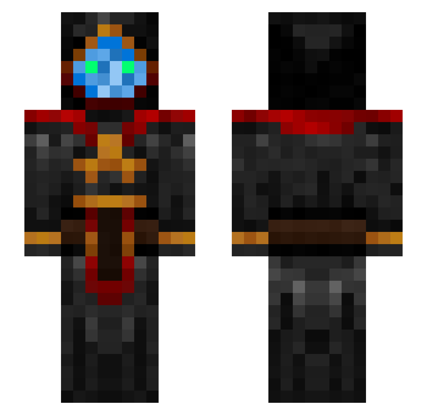 Untimely_Rain Minecraft skin, front and back view
