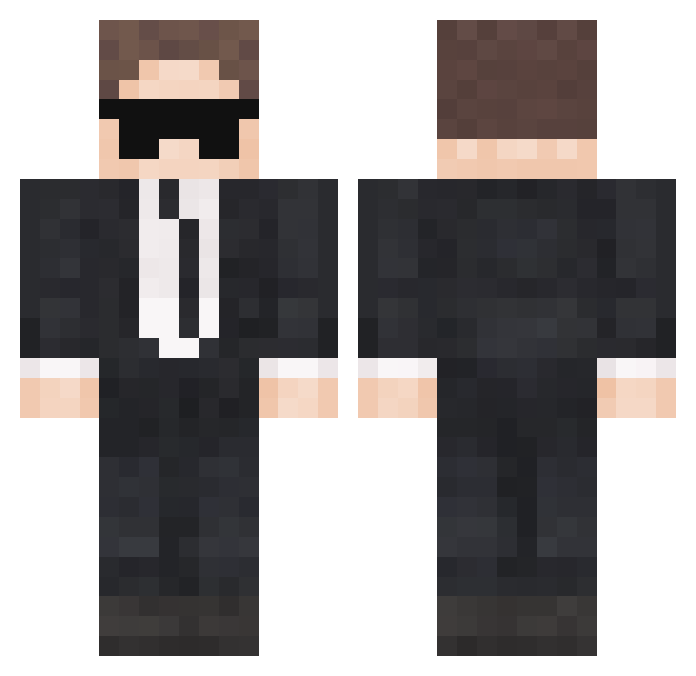 AgentBarry02 Minecraft skin, front and back view