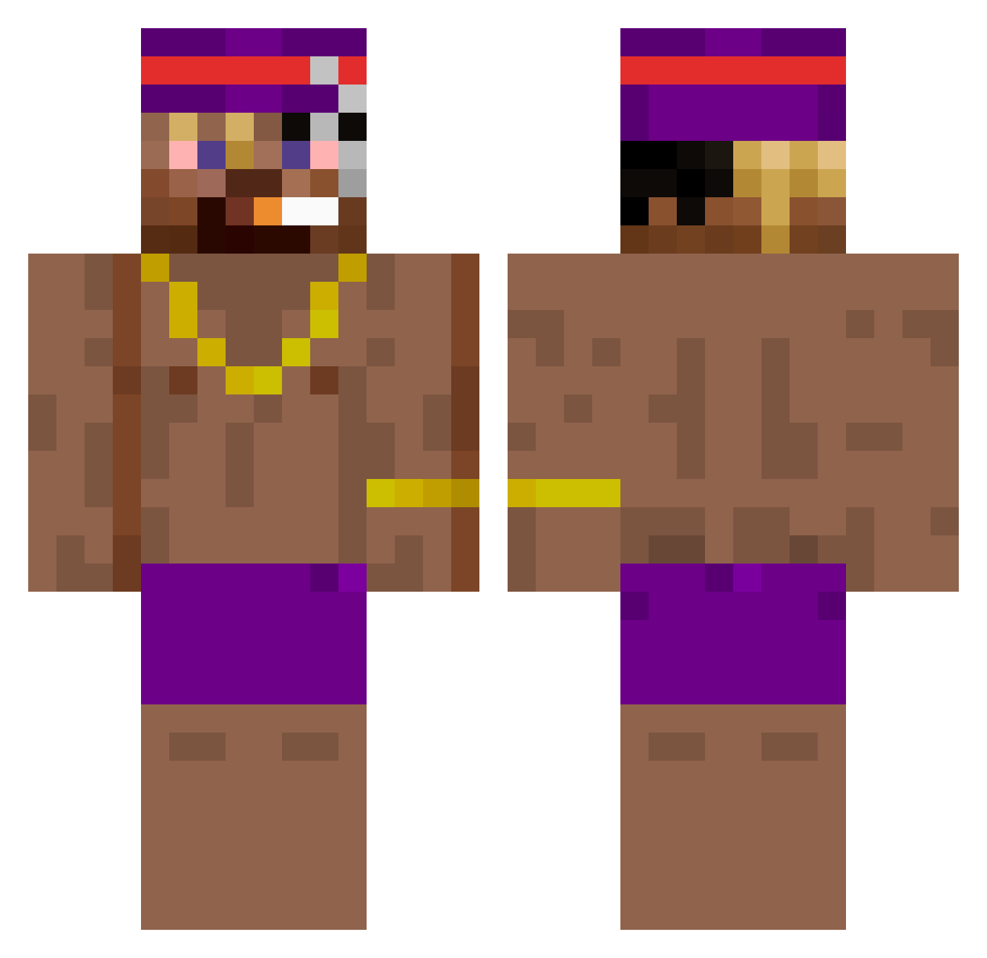 TheMostEpicErik Minecraft skin, front and back view
