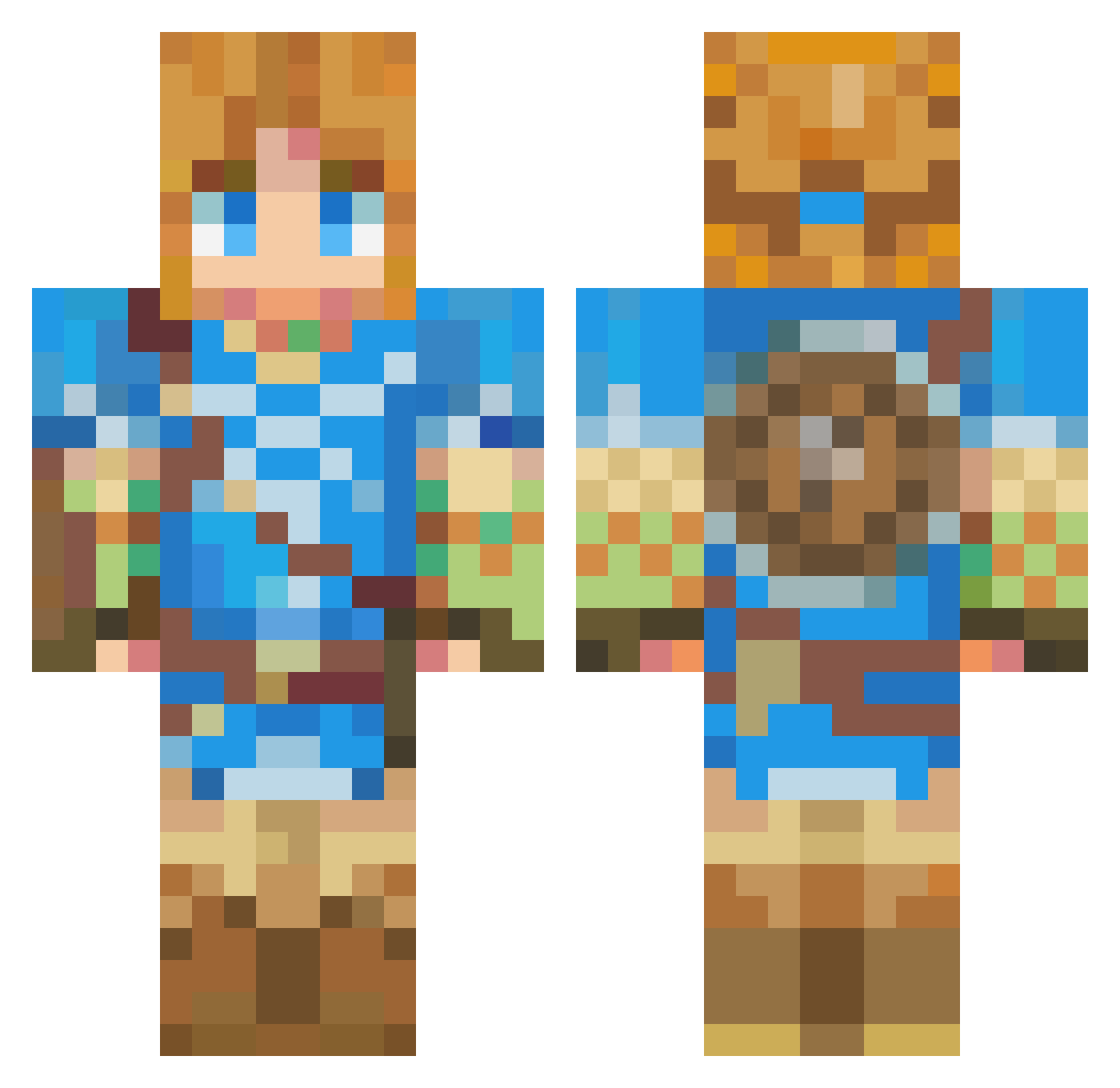 TheGurv Minecraft skin, front and back view