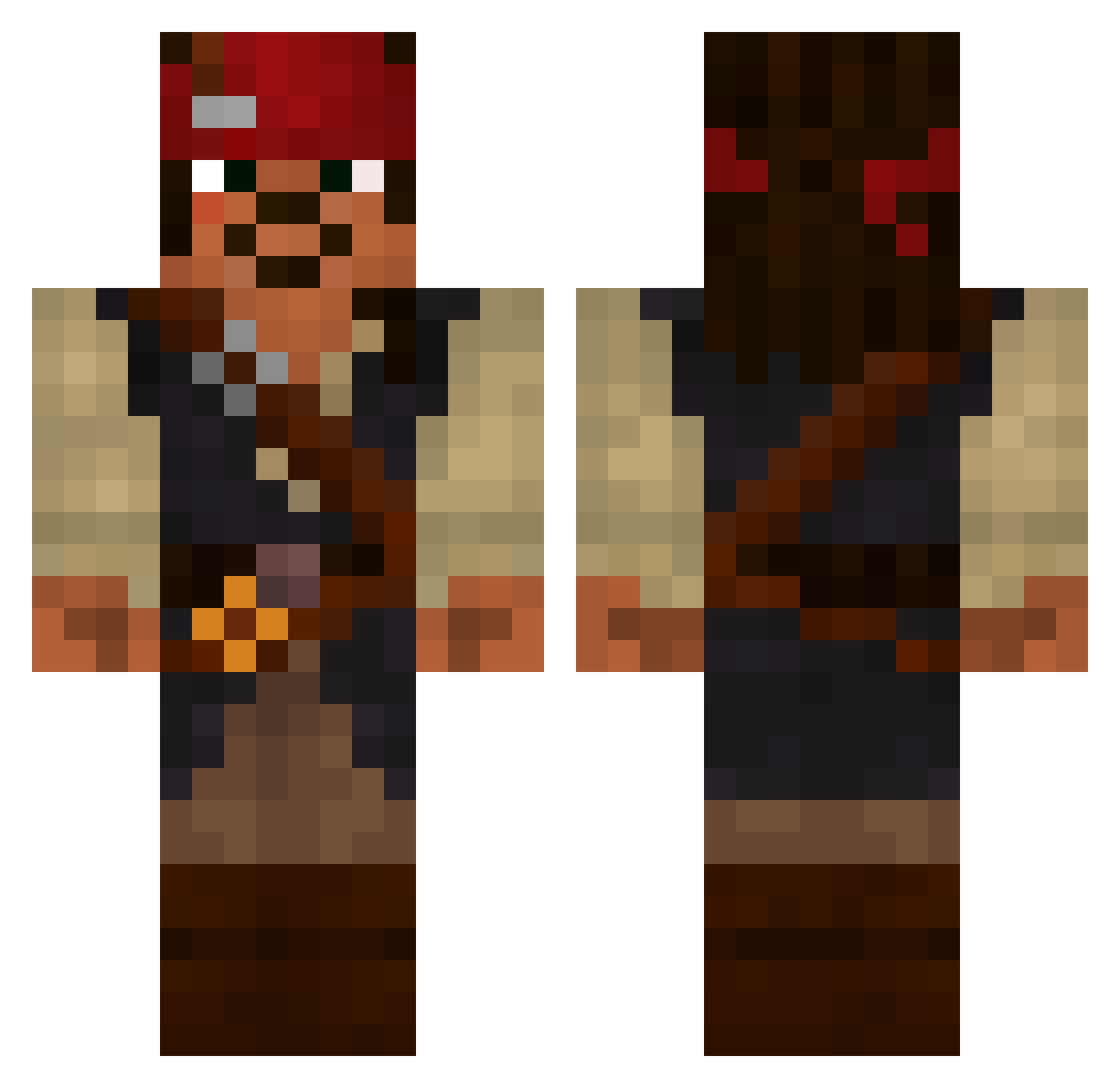 Airtime_FR Minecraft skin, front and back view