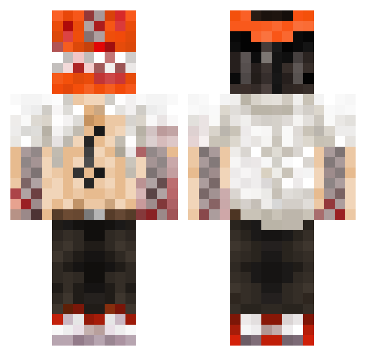 Snapped999 Minecraft skin, front and back view
