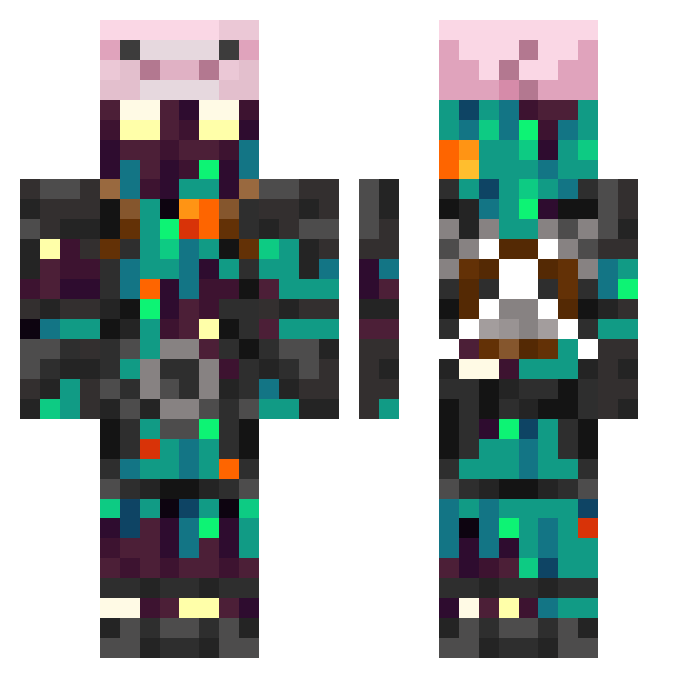 NikStariste Minecraft skin, front and back view