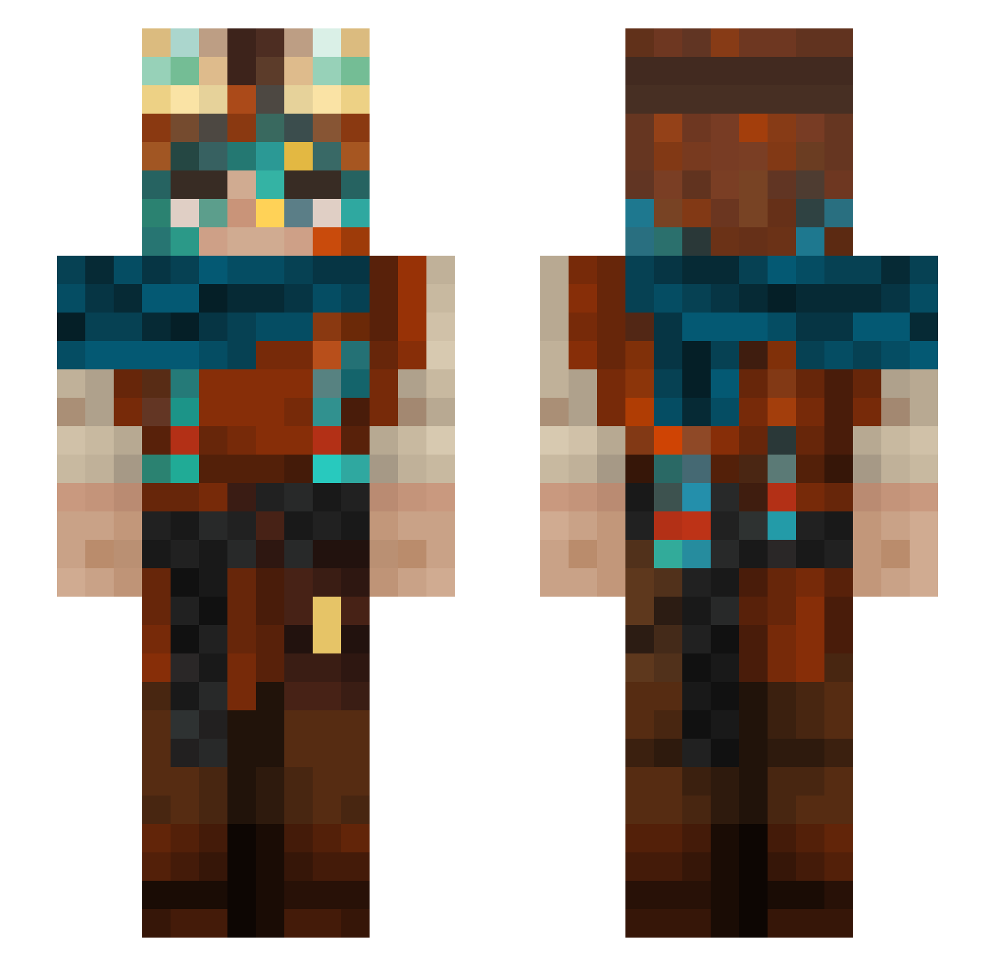 VedaViolet36 Minecraft skin, front and back view