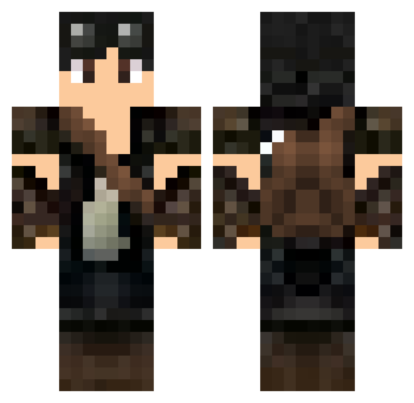 zxch25 Minecraft skin, front and back view