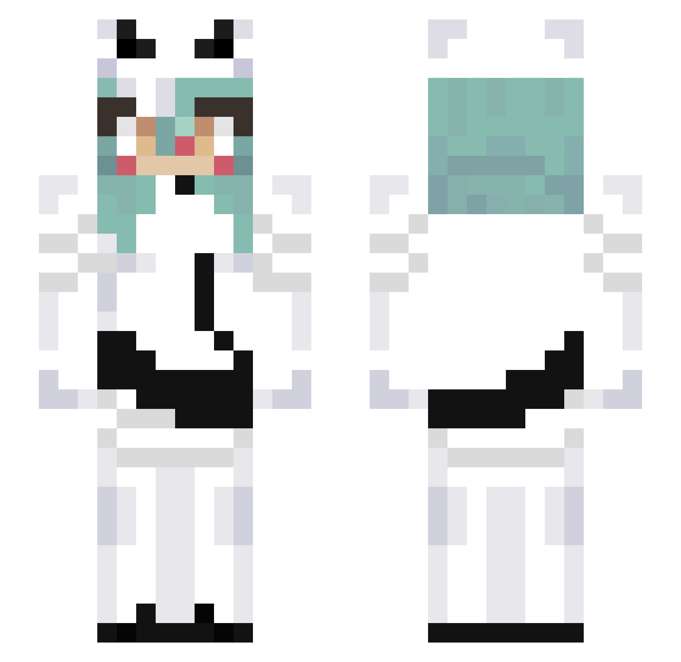 SPISK1 Minecraft skin, front and back view